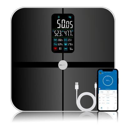 China Welland OEM Smart Body Fat Scale With Free App Balance Weighing USB Household Body Fat Scale 180kg for sale