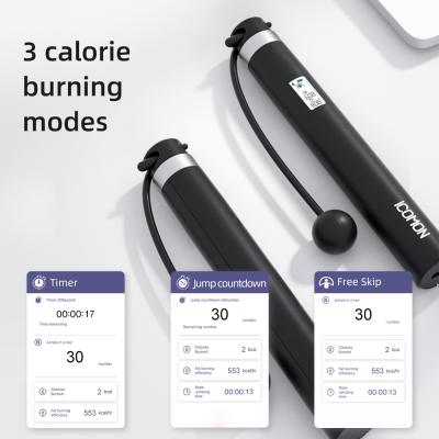 China Hot Sale Plastic Personal Exercise Coedless USB Smart App Battle Rank Jumping Adjustable Steel Jump Rope for sale