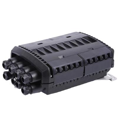 China IP68 Horizontal Fiber Optic Splice Closure 8 Hole 288 Core PP+GF PA66 Wall Pole Te koop