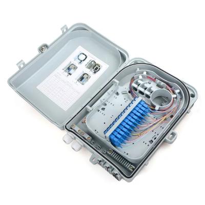 China Hot sale 24 Core Fiber Optic Distribution Box IP65 outdoor fiber optic splice box 4/24 ports fiber box PC+ABS good quality zu verkaufen