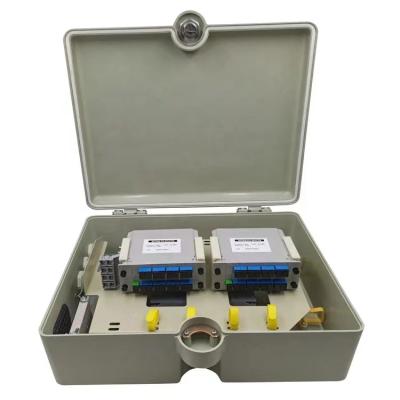 China Fiber Optic Distribution Box SMC material 32/48 core box fttx china made good ip65 solid box 3 inlet ftth 32 termination zu verkaufen