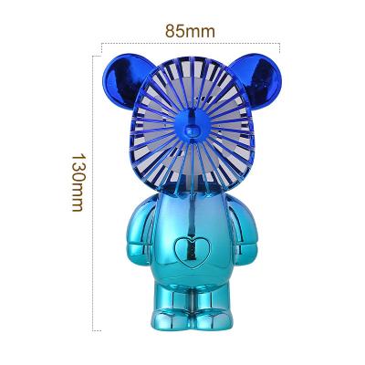 China USB Rechargeable Bear Mini Rechargeable Fan Violent Bear Mini Fan Creative Desktop Fan Outdoor Mute Charging Portable Handheld Fan for sale