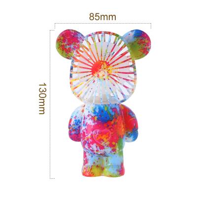 China Push-type Children's Hand-held Toy Cooling Educational Fan Mini Portable Bear Hand Pressure Rechargeable Fan Summer Fan for sale