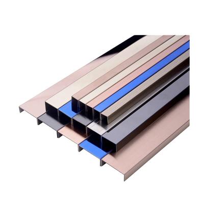 China Modern Custom Wall/Plinth Stainless Steel Furniture V Shape Tile Trim Stainless Steel Tile Edge Trim for sale