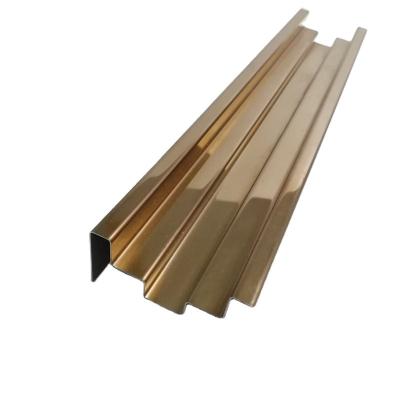 China Hotsalemetal Foshan stainless steel metal trimming stainless steel gold colored wall tile/skirting trim inside wall corner for sale