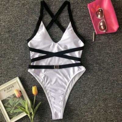 China 2022 Plus Size New Arrival Sweet Girls Tied Striped Straps Print Bikini One Piece Swimwear for sale