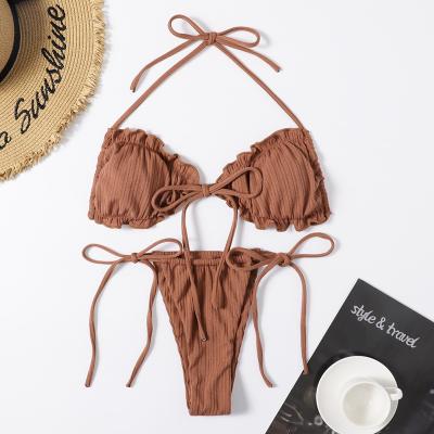 China Plus Size 2022 Amazon Hot Sale New Design Tiger Pattern Two Piece Bikini Swimwear For Women for sale