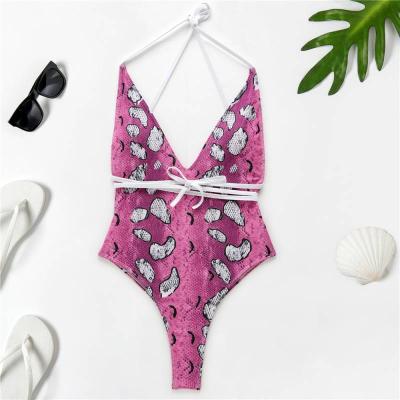 China Swimwear 2022 cut strap women's one-piece design plus size patchwork swimwear tops new for sale