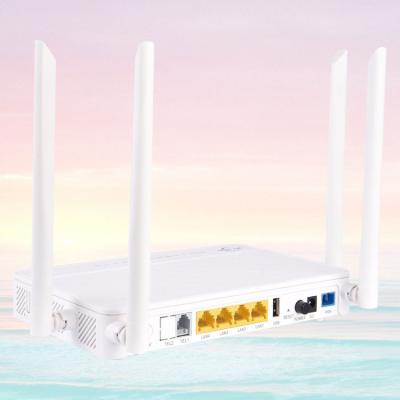 China New Gpon Onu 4Ge+1Usb+1Pots+ Wifi 2.4G 5G Dual Band FTTH External Antenna Cheapest Price for sale