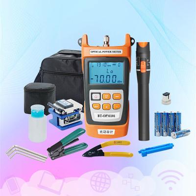 China FTTH FTTB FTTX Network Ftth Fiber Optic Cable Tools Optical Tool Kit With Optical Power Meter and Fiber Termination Vfl and Fiber Cleaver for sale