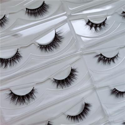 China Half Crisscross Corner Mink Eyelashes Mink Fur Lashes Natural Short Multilayer Mink Eyelashes 13mm - 15mm for sale