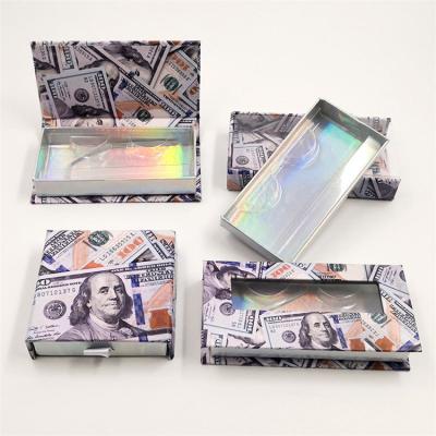 China Natural 25mm Long Eyelash Packaging Box Money Box Empty Dollar Bill Wick Case for sale