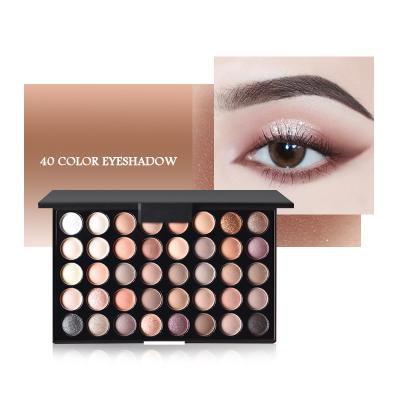 China For Custom Logo 40 Color Eye Makeup Eyeshadow Palette Nude Shimmer Palette Waterproof Private Label Eyeshadow for sale