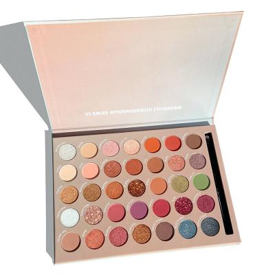 China Professional Makeup Cosmetics 35 Color Eyeshadow Cardboard Palette For OEM/ODM Vegan Makeup Eye for sale