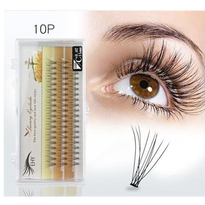 China Natural 10D Eyelash Bundles Heat Bonded Wick Fan Wholesale Premade Volume Fans Bundle Eyelash Extension for sale