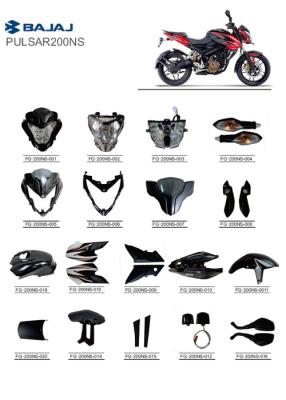 China PULSAR200NS BAJAJ Motorcycle Spare Parts ABS Plastic PC Material Full Of Accessories for sale