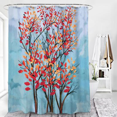 China Stocked Shower Curtains Chinese Bath Curtain Waterproof Bathroom Decor With Hooks 3d Printing Bath Curtain for sale