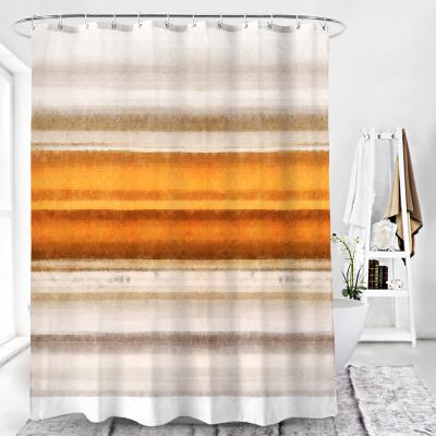 China Sustainable Waterproof Shower Curtain With 12 Hooks Printed Bathroom Curtains Polyester Fabric Bath Curtain For Bathroom Decoration for sale