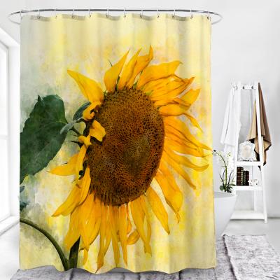 China American Amazon Style Latest Design Waterproof Polyester Bathroom Curtain Bath Curtain Stocked Can Be Customized for sale