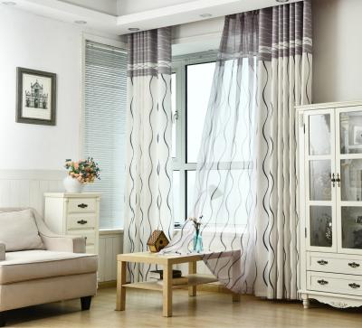 China Blackout Curtains For Living Room Bedroom Classic Black And White Stripe Environmental Protection Printing Flat Curtain for sale