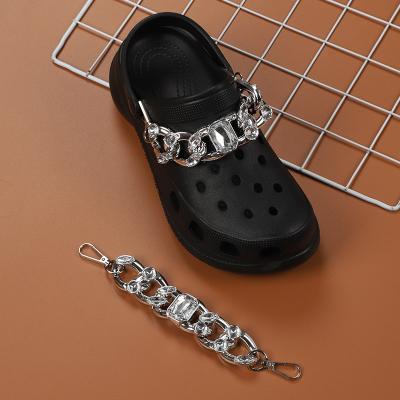 China DIY Creativity DIY Shoe Decoration Accessories Bling Rhinestone New Sneaker Chains Buckle Croc Shoes Charms For Croc Hinder for sale