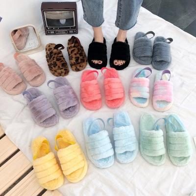 China Soft Touch Plush Home Wool Slippers Girls Platform Shoes Fur Warm Comfortable Indoor Women's Fashion Trend Style Outdoor Sandals for sale