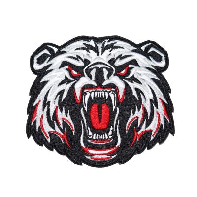 China Custom Latest Toothbrush Embroidery 2022 Badge Bear Embroidery Patch For Clothing Applique for sale