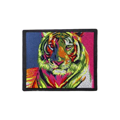 China Toothbrush Embroidery Monogram Patches Cartoon Clothing Accessories Tiger Toothbrush Embroidery Animal Color for sale