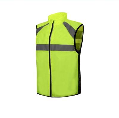 China Outdoor Running Reflective Motorcycle Vest Cycling Vest With Back Black Mesh Fabric for sale