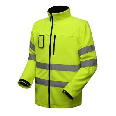 China High Visibility Mens Hi Vis Reflective Safety Polar Fleece Hoodie Jacket for sale