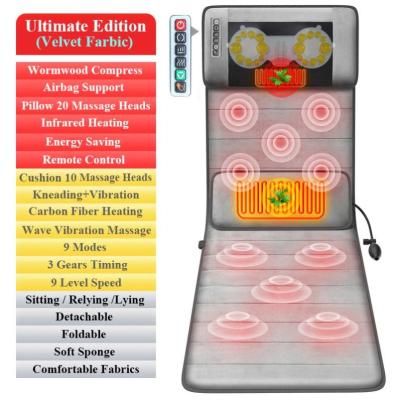 China Electric Body Massager Heat Car Cushion Massager Back Cushion for sale