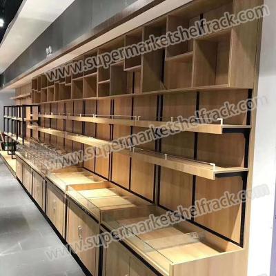 China Estante lateral de acero y de madera del supermercado de CombinedDouble para el supermercado en venta