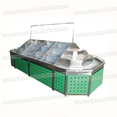 China Supermarket 1.2M 1.65M Vegetable Fruit Green 150kg Display Stands For Vegetables for sale