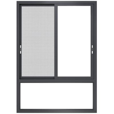 China Magnetic Screen Customized Size Aluminum Alloy Sliding  Glass Windows with Screen for Residential for sale