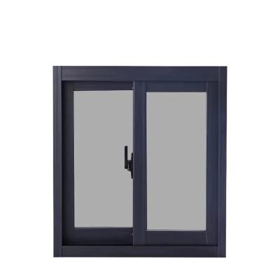 China Magnetic Screen Minimalist Double Leaf Tinted Glass Aluminium Sliding Windows and Door Alloy Sliding Windows for sale