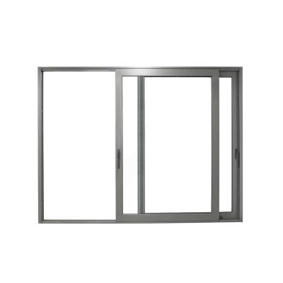 China Thermal Insulation Narrow Frame Double Tempered Glass Sliding Doors Customized Glass Aluminum Sliding Door for sale