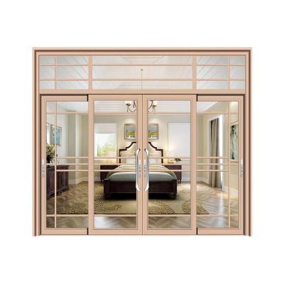 China Thermal Insulation Large Residential Big Vision Sliding Doors Triple Glass Sliding Doors Thermal Break Aluminum Sliding Door for sale