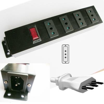 China 4 outlets Italy socket power distribution units and extension cords, plug in type 