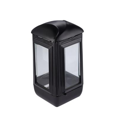 China European Windproof Big Size Decorative Metal Candle Classic Candle Lantern For Headstone Funeral Garnishes for sale