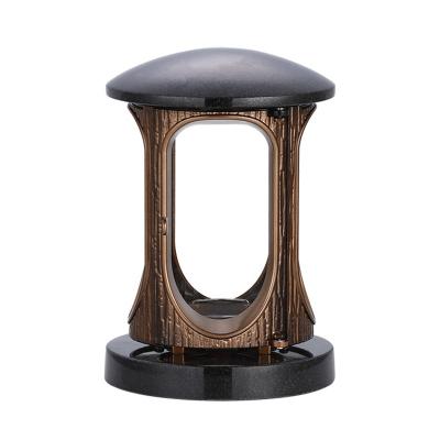 China Light EUROPEAN Burial Mausoleum Lantern Cemetery Granite Metal Lantern Headstone Adult Memorial Lantern for sale