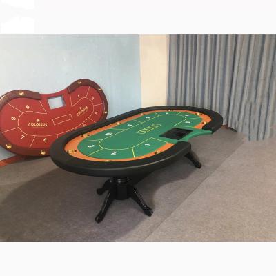 China Deluxe Texas Hold'em Oval Casino Poker Game Card Table 2.4*1.2*0.8m for sale