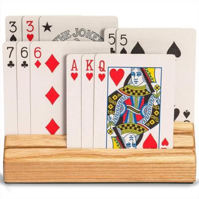 China HOT Wooden Lazy Hand Wooden Card Holders Free Slot Game Accessories Casino Playing Cards Organizer for sale