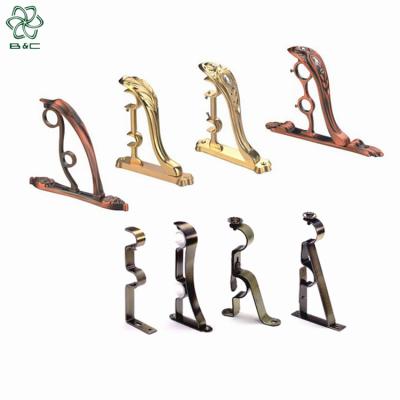 China Easy Install New Style Curtain Wall Bracket Gold Modern Design Silver Window Curtain Frames Bracket For Curtain Rod for sale