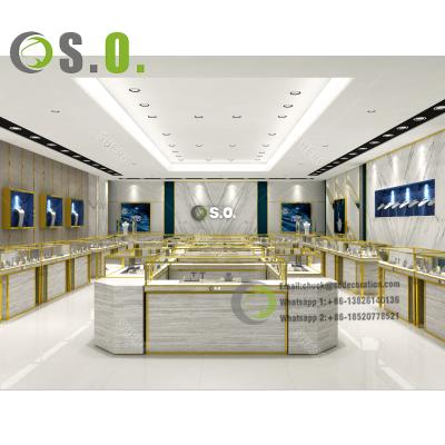 China Luxury Jewelery Display Wall White Jewelry Displays with LED Light Jewelry Showcase for sale