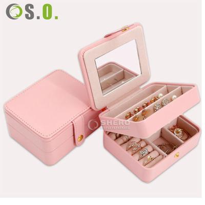 China Jewelry Store Package New Arrival Rose Jewelry Organizer Portable Earring Ring Box Packing Gift Box Mini Travel Jewelry Cases for sale