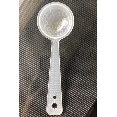 China Disposable PP Transparent Spoons For Honey 10ml Round Honey Spoon Fill With Aluminum Plastic Foil for sale