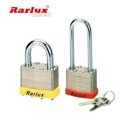 China Rarlux 30-60mm Durable High Security Anti Theft Padlock Laminated Steel Body Customized Shackle Laminated Padlock for sale