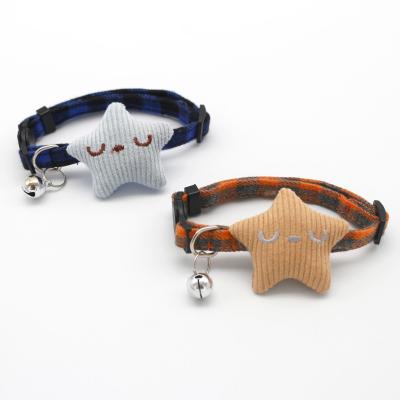 China Wholesale Quick Release Handsome Star Shape Puppy Collar With Small Bell Kitty Cat And Dog Training Decoration Pet Collars for sale