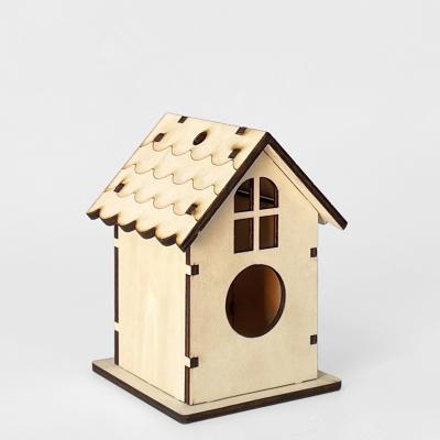 China Canary Yellow Love Stocked Cage Decor Parrot Plug-in Birds Goldfinch and Small Bird Nest Wooden Bird House for sale