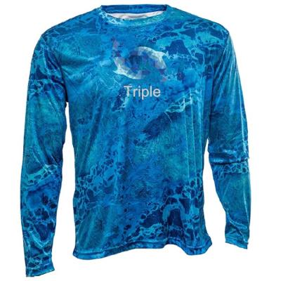 China Custom Anti-UV Sublimated Polyester 100 Protection Breathable Performance Long Sleeve Fishing Jersey for sale